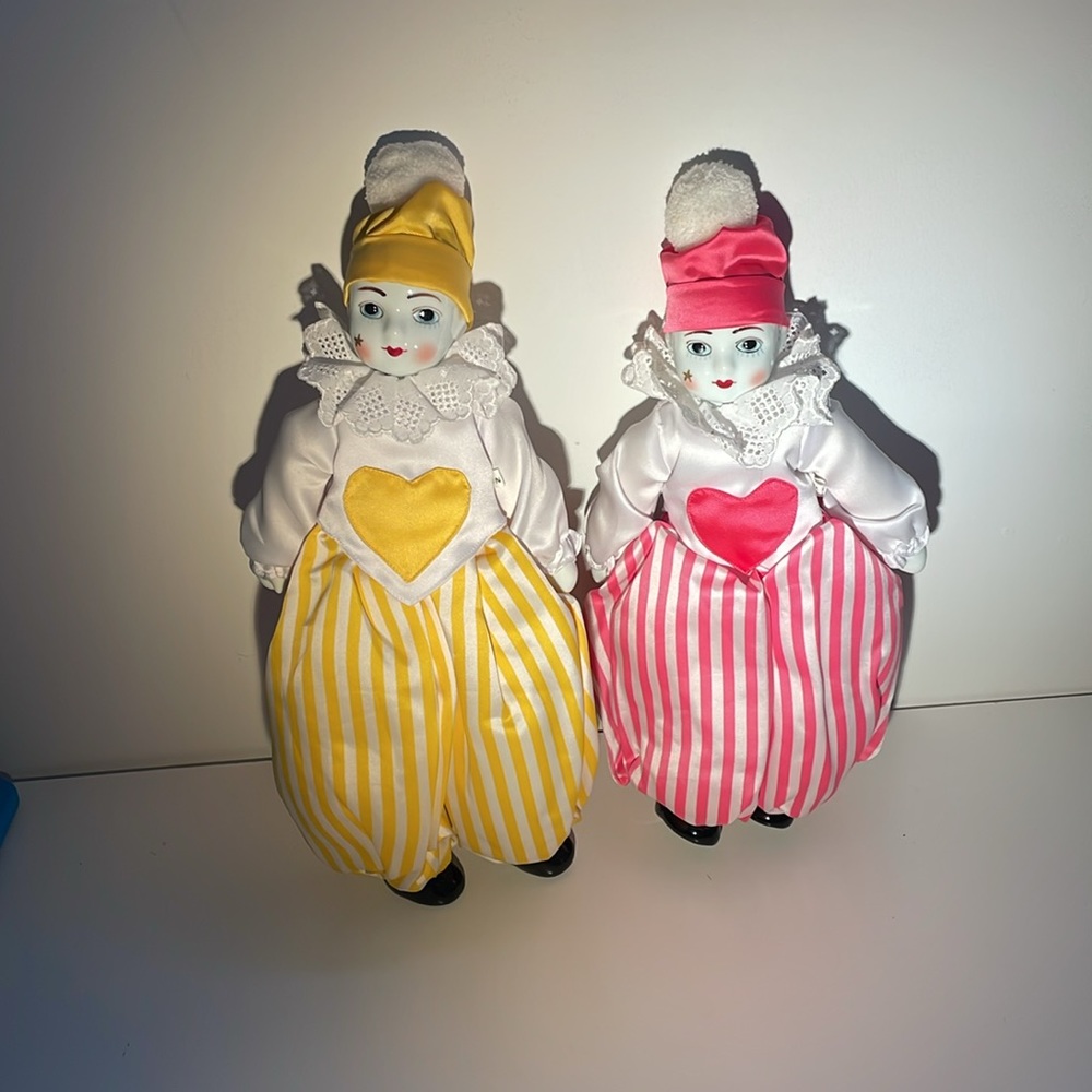 Antique twin porcelain clown doll. Collectors item